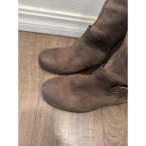 ECCO Side Zip Block Heel Knee High Boots Leather Brown Size 40 EUR 9 US NEW - Picture 3 of 7
